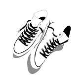 Vector illustration of a white shoe.