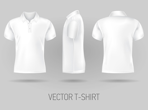 White Short Sleeve Polo Shirt Design Templates Vector Mock Up Stock ...
