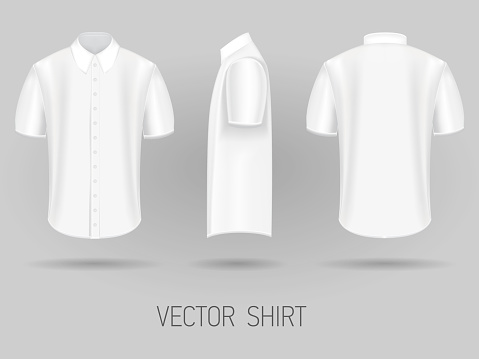 White Short Sleeve Shirt Design Templates Vector Mock Up Stock ...