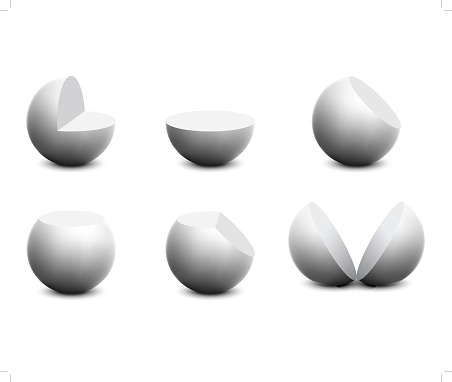 White sphere, cutaway sphere