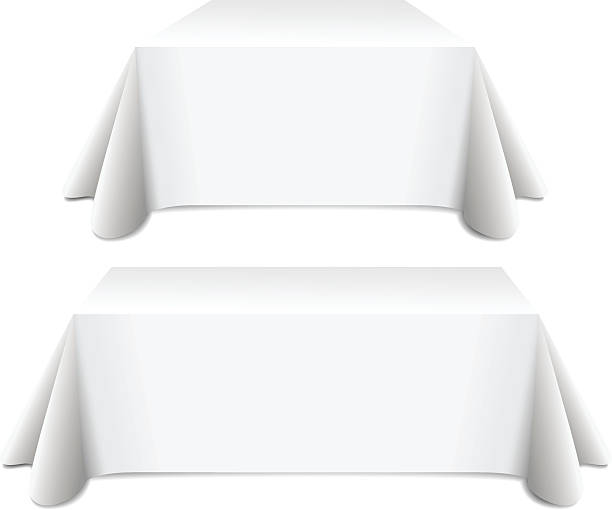 白のテーブルクロス - テーブルクロス点のイラスト素材／クリップアート素材／マンガ素材／アイコン素材