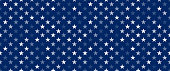white transparent stars on blue background, seamless horizontal stock vector illustration clip art for web header or cover