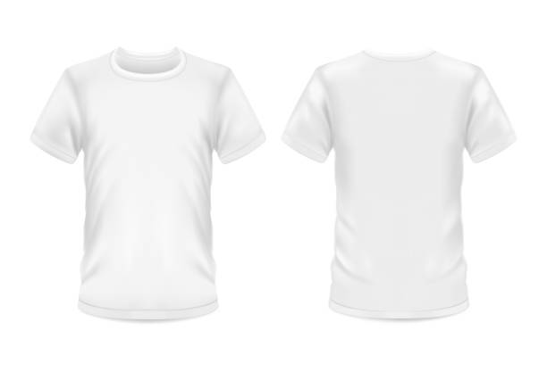 ilustrações, clipart, desenhos animados e ícones de camiseta branca 3d branco modelo de sportswear mockup - camiseta branca