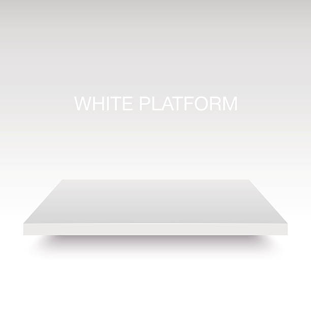 White vector platform stand. White vector platform stand. Realistic template for your design. construction platform stock illustrations