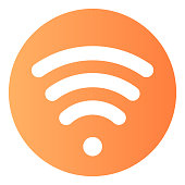 Wi fi flat icon. Wireless network color icons in trendy flat style. Wireless internet gradient style design, designed for web and app. Eps 10