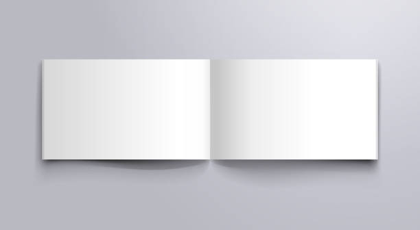 wide book open pages mockup wide book open template blank horizontal stock illustrations