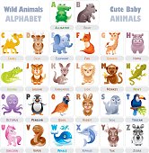 Wild baby animals alphabet