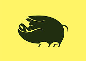 vector illustration of wild boar symbol