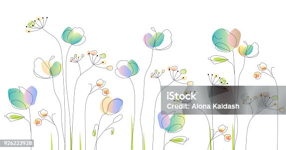 istock wild flowers - watercolor illustration 926223928