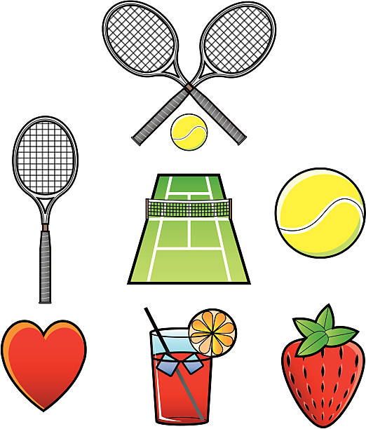 wimbledon tennis icons - wimbledon tennis 幅插畫檔、美工圖案、卡通及圖標