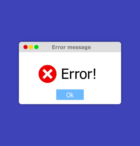 Window system error. Window system error. Alert popup. Vector illustration error message stock illustrations