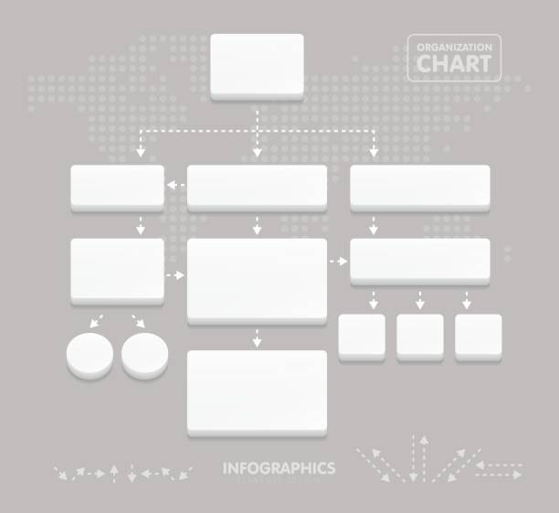 Windows for chart making Vector illustration of different elements for making chart on the gray background. organizational structure stock illustrations