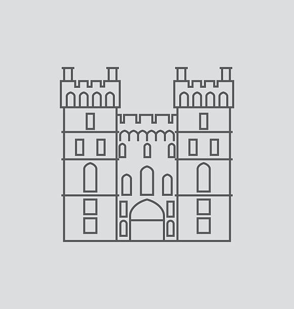 ilustraciones, imágenes clip art, dibujos animados e iconos de stock de castillo windsor castle de ilustración - castillo de windsor