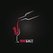 wine and jazz concept design background 8 eps