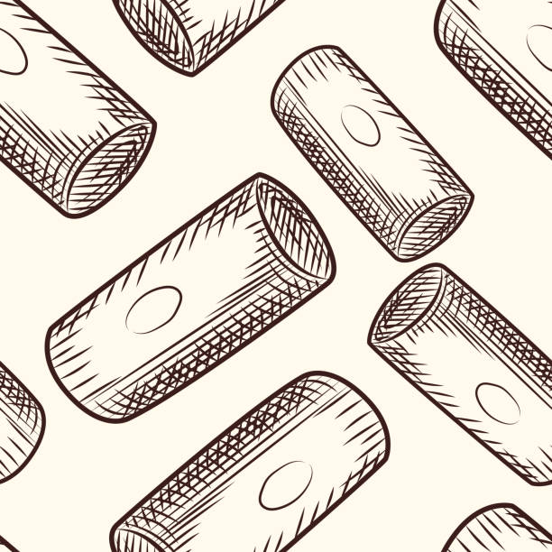 Wine bottle cork seamless pattern. Cork stoppers backdrop. Wine bottle cork seamless pattern. Cork stoppers backdrop. Engraving style. Wrapping paper. Vector illustration cork stopper stock illustrations