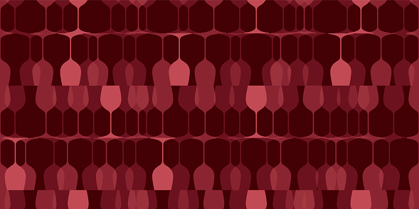 Wine glasses seamless pattern. Flat transparent silhouettes on a dark background. Design element for liquor shop, web banner, texture for wine tasting, wallpaper for menu, wine list, vineyard.