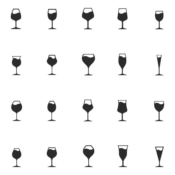 Wine icon set vector art illustration