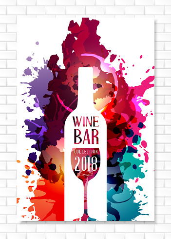 Wine list template for bar or restaurant menu design.