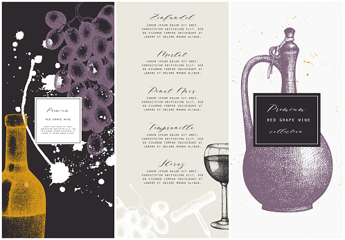 Wine restaurant menu design