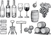 istock Wine stuff illustration, drawing, engraving, ink, line art, vector 680194190