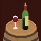 wine glass with wine bottle on barrel. Please see some similar pictures in my lightboxs: http://i629.photobucket.com/albums/uu20/minimilistockphoto/wine.jpg   