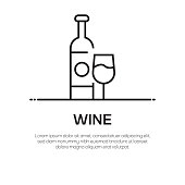Wine Vector Line Icon - Simple Thin Line Icon, Premium Quality Design Element