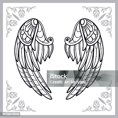istock Wings  arts isolated on white background 1413643846