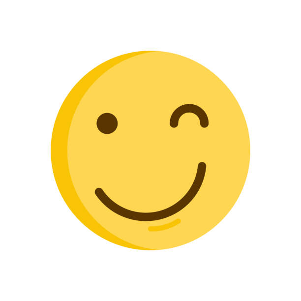 Wink Emoticon. Emoji smiley vector icon vector eps10 winking stock illustrations