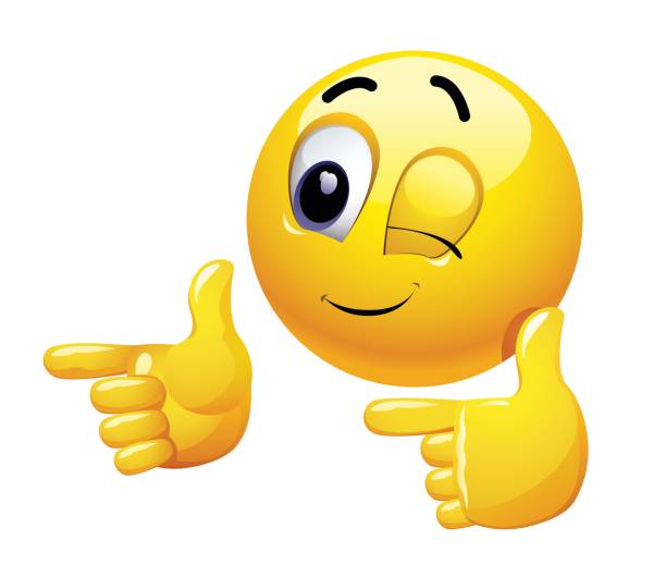 Winking smiley gesturing with his hand. Emoticon thumbs up showing positive mood. winking stock illustrations