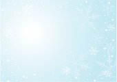 Light blue background with snowflakes and textspace