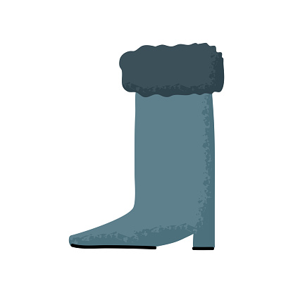 winter boots shoes icon. Flat vector illustration.