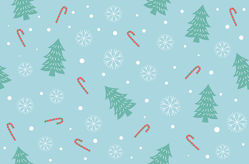 winter Christmas seamless pattern background. Vector Illustration