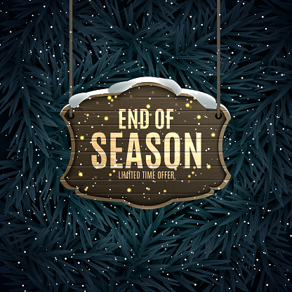 Winter End of Season Sale Background Design. Template for advertising, web, social media and fashion ads. Poster, flyer, greeting card, header for website Vector Illustration EPS10