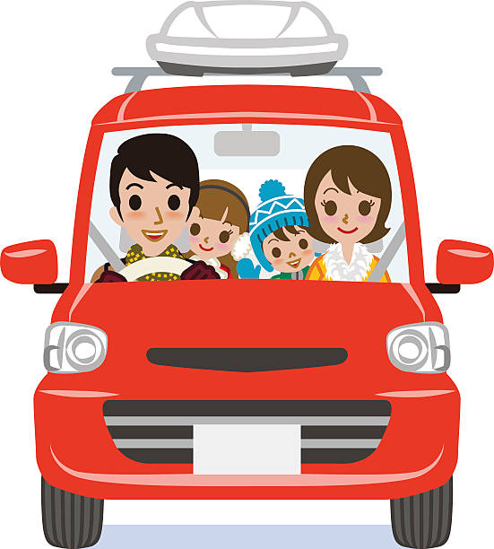 Best Family Car Winter Illustrations, Royalty-Free Vector Graphics ...