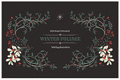 istock Winter foliage. Decorative Christmas frame 1347977857