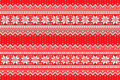 Winter Holiday Pixel Pattern. Traditional Christmas Star Ornament. Scheme for Knitted Sweater Pattern Design. Seamless Vector Background