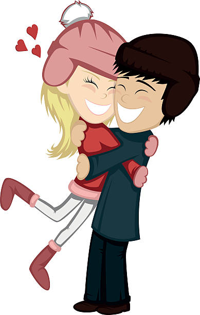 Cartoon Of The Best Friend Hug Illustrations, Royalty-Free Vector ...