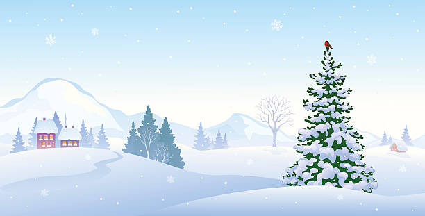 雪景色 イラスト素材 Istock