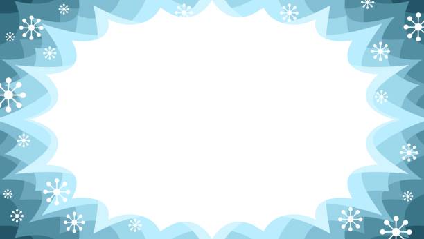 winter sale starburst flash promotional panel in snow colourway with snowflakes vector art illustration