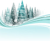 drawing of vector winter snow capped sign.This file was recorded with adobe illustrator cs4 transparent.EPS10 format.