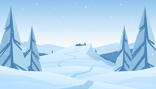 winter-snowy-mountains-christmas-landscape-with-path-to-cartoon-house-vector-id1070947142?b=1&k=6&m=1070947142&s=170667a&w=0&h=  ...
