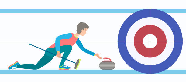 stockillustraties, clipart, cartoons en iconen met winter sport curling. - curling