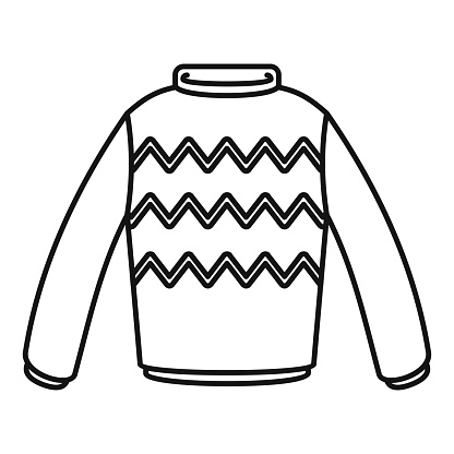 Winter Sweater Icon Outline Style Stock Illustration - Download Image ...