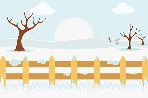 Winter vector concept with white freezing field