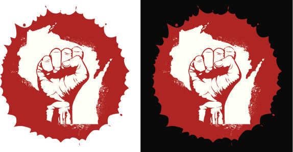 Wisconsin protest concept graphic.  vector