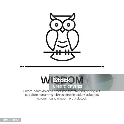 istock Wisdom Vector Line Icon - Simple Thin Line Icon, Premium Quality Design Element 1144301468