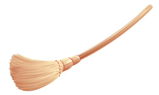 Witch broom isolated illustration