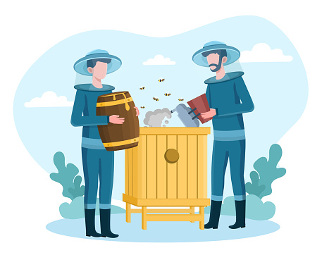 wo male beekeepers at the apiary