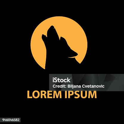 istock Wolf and moon 946046582