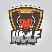 Wolf design template for sport team